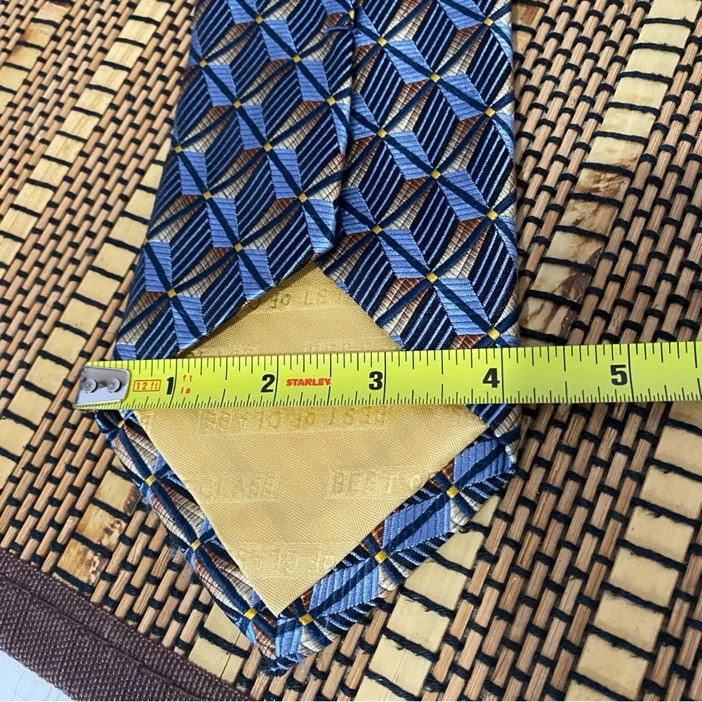 Robert Talbott Best of Class Silk Tie Blue Gold Geometric USA Nordstrom Classic